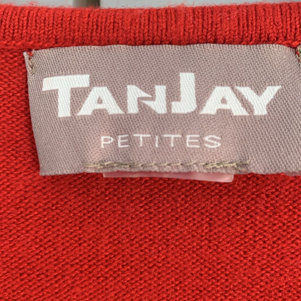 TanJay Red Crew Neck Sweater EUC - Picture 3 of 6